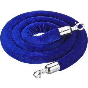 Luxurious Blue Velvet Rope with Gold Hooks